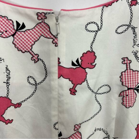 Vintage Becky + Max Pink White Poodle Dog Dress Size 4 - Picture 4 of 13